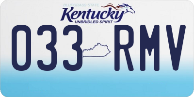 KY license plate 033RMV