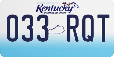 KY license plate 033RQT