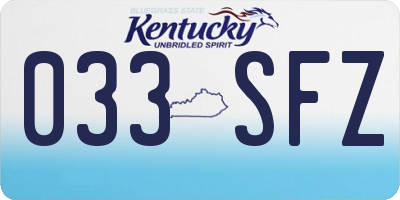 KY license plate 033SFZ