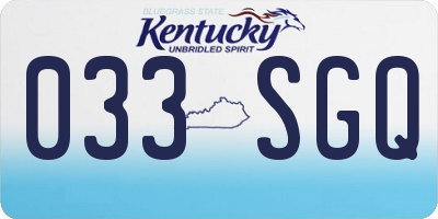 KY license plate 033SGQ
