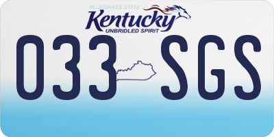 KY license plate 033SGS
