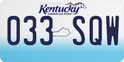 KY license plate 033SQW