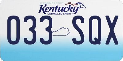 KY license plate 033SQX