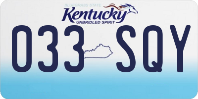 KY license plate 033SQY
