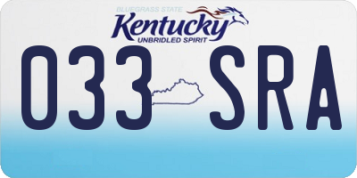 KY license plate 033SRA