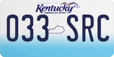KY license plate 033SRC