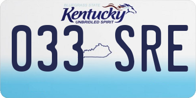 KY license plate 033SRE