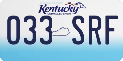 KY license plate 033SRF