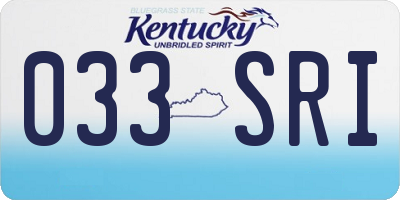 KY license plate 033SRI