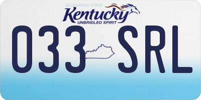 KY license plate 033SRL