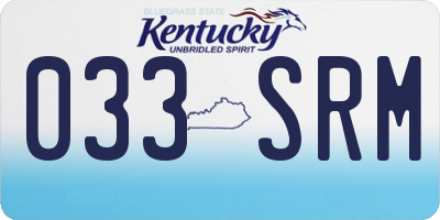 KY license plate 033SRM