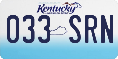 KY license plate 033SRN