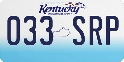 KY license plate 033SRP