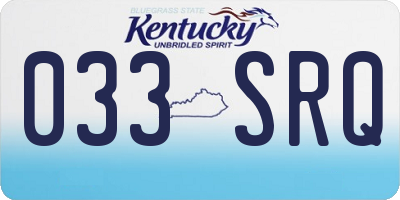 KY license plate 033SRQ