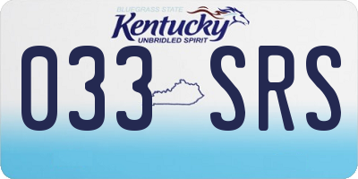KY license plate 033SRS