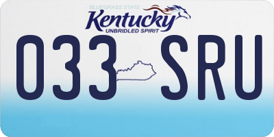 KY license plate 033SRU