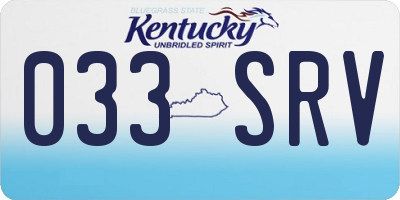 KY license plate 033SRV