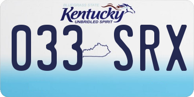 KY license plate 033SRX