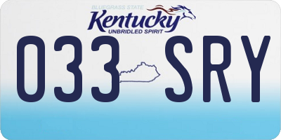 KY license plate 033SRY