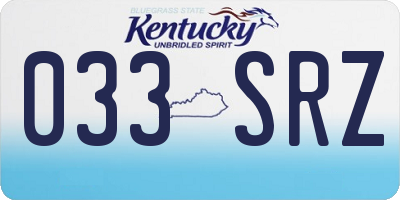 KY license plate 033SRZ