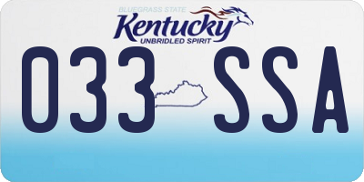 KY license plate 033SSA
