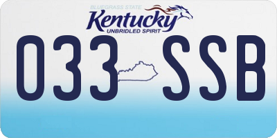 KY license plate 033SSB