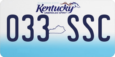 KY license plate 033SSC