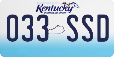 KY license plate 033SSD