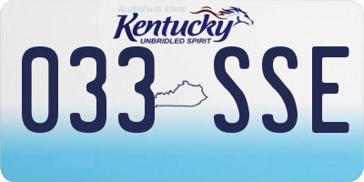 KY license plate 033SSE