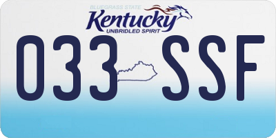 KY license plate 033SSF
