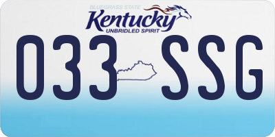 KY license plate 033SSG