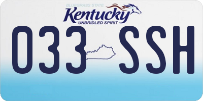 KY license plate 033SSH