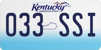 KY license plate 033SSI
