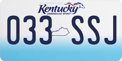KY license plate 033SSJ