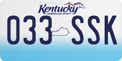 KY license plate 033SSK