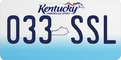 KY license plate 033SSL
