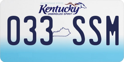 KY license plate 033SSM