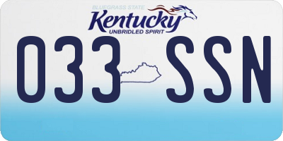 KY license plate 033SSN