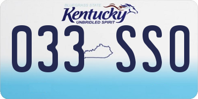 KY license plate 033SSO