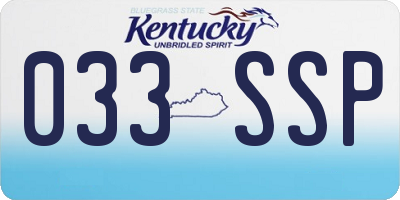 KY license plate 033SSP