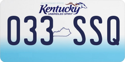 KY license plate 033SSQ