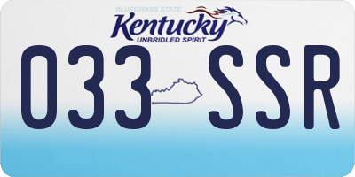 KY license plate 033SSR