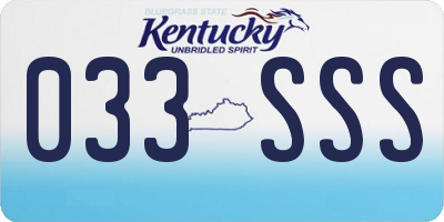 KY license plate 033SSS