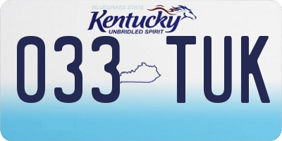 KY license plate 033TUK