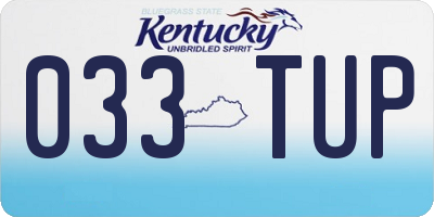 KY license plate 033TUP