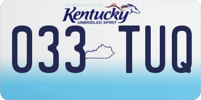 KY license plate 033TUQ