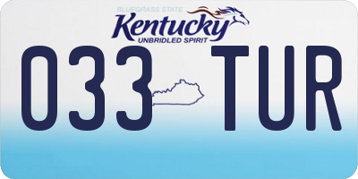 KY license plate 033TUR