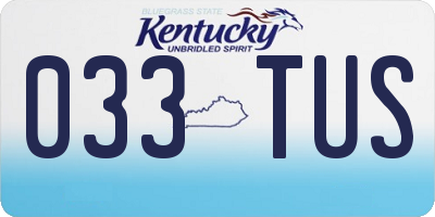 KY license plate 033TUS
