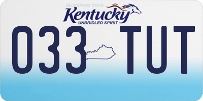 KY license plate 033TUT
