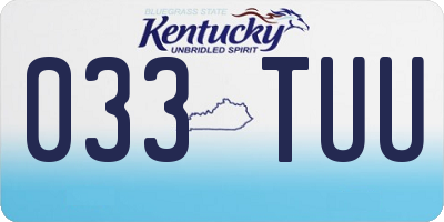 KY license plate 033TUU